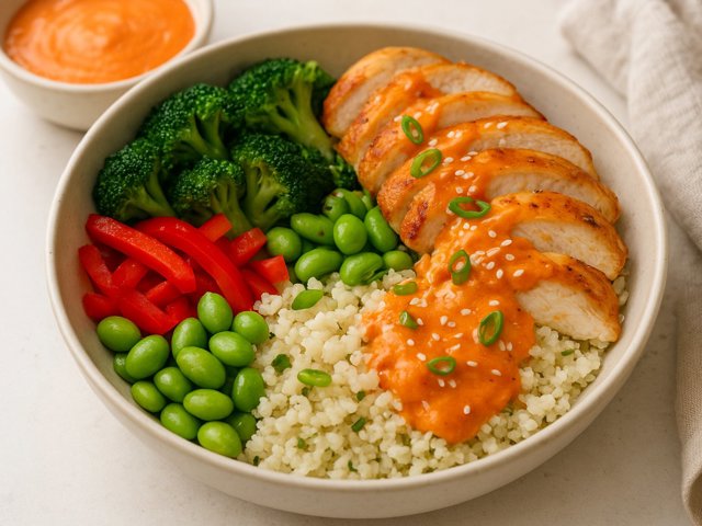 600 Kcal ⚡Firecracker Chicken Power Bowl
