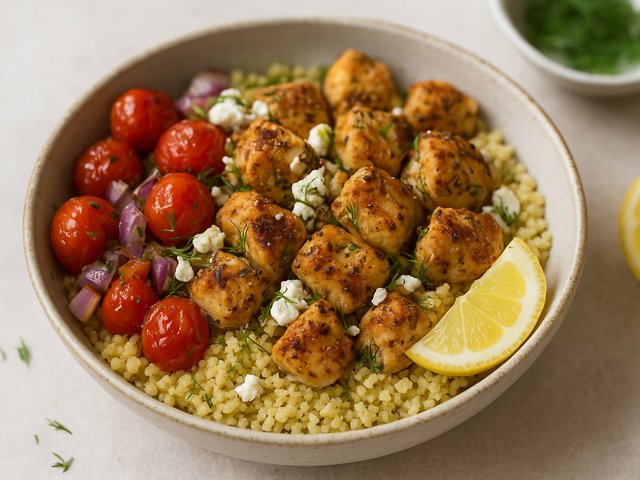 Air-Fryer Mediterranean Chicken Bowls