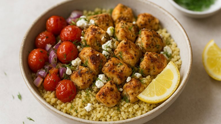 Air-Fryer Mediterranean Chicken Bowls
