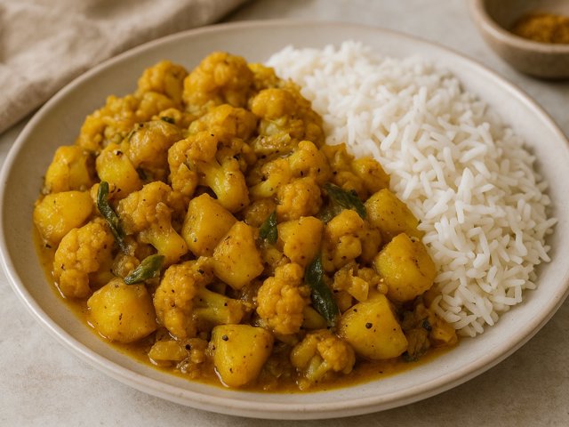 Aloo Gobi (Curried Cauliflower And Potatoes)