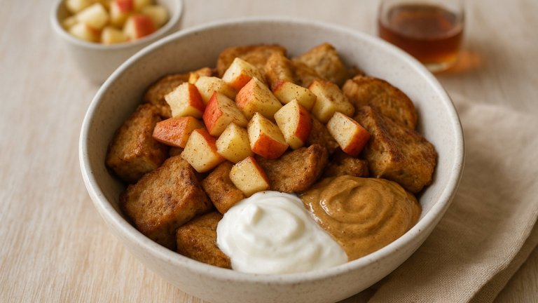 Apple-Cinnamon Protein French-Toast Bowl