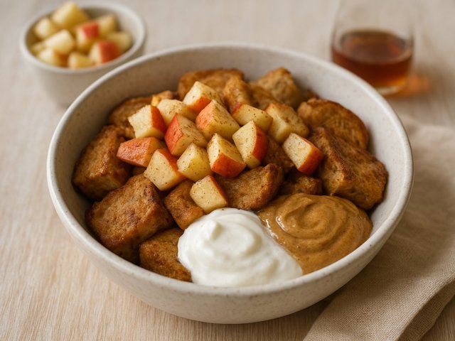 Apple-Cinnamon Protein French-Toast Bowl