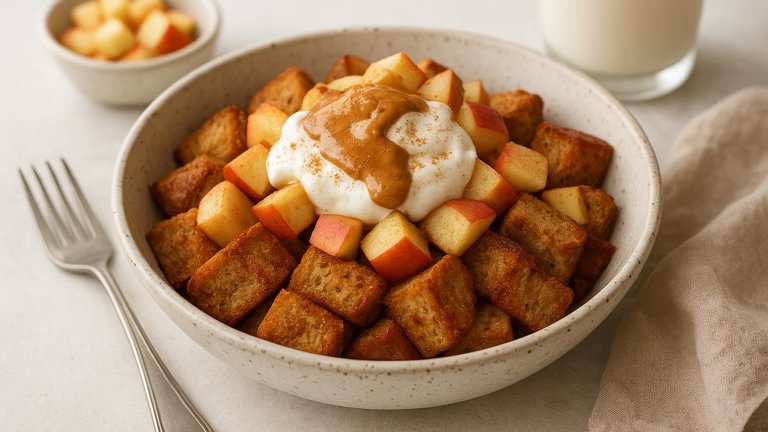 Apple-Cinnamon Protein French-Toast Bowl