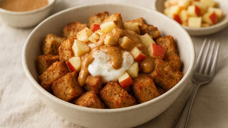 Apple-Cinnamon Protein French-Toast Bowl