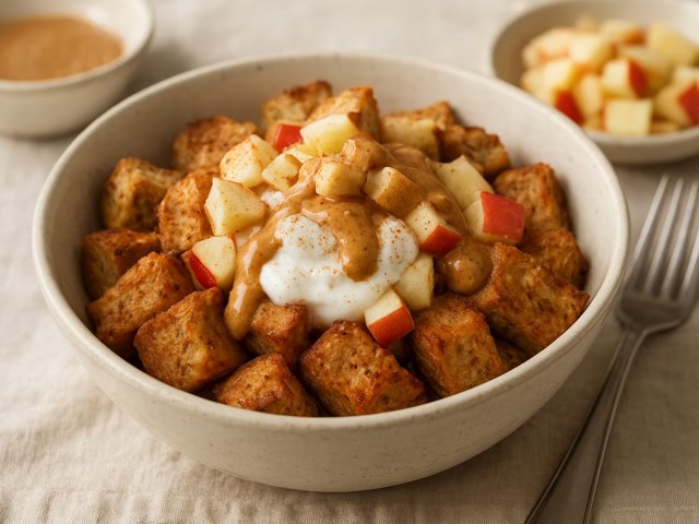 Apple-Cinnamon Protein French-Toast Bowl