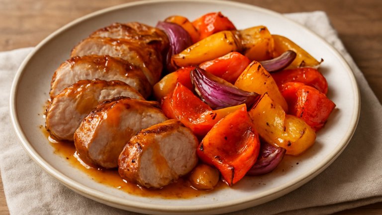 Apricot Grilled Pork Tenderloin & Peppers