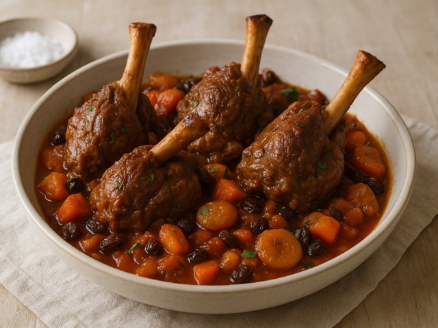 Apricot-Braised Lamb Shanks