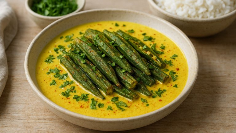 Aunty Geeta’s Cur-Heee With Crispy Okra