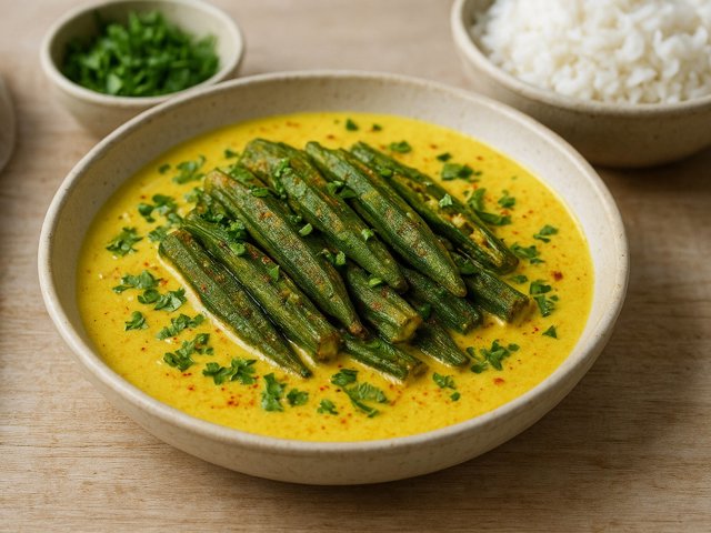 Aunty Geeta’s Cur-Heee With Crispy Okra