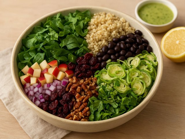 Autumn Chopped Salad Bowl With Cilantro-Lime Dressing