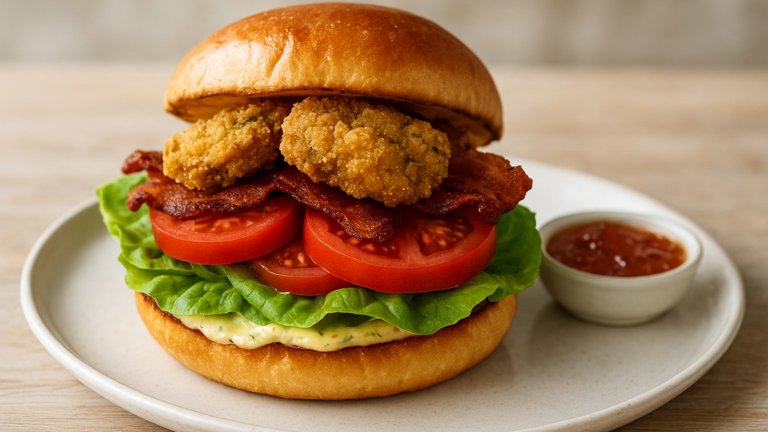 B.o.l.t. (Bacon, Fried Oysters, Lettuce & Tomato)