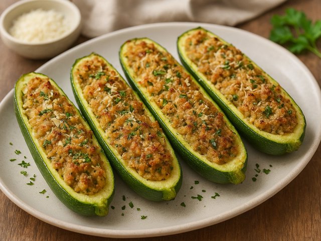 Baked Stuffed Zucchini