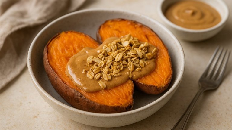 Baked Sweet Potato Bowl With Nut Butter