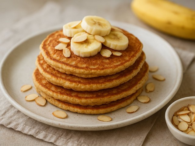 Banana Almond Paleo Pancakes