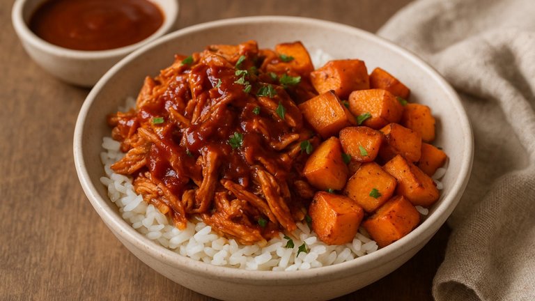 BBQ Chicken Sweet Potato Bowls - BBQ Sauce