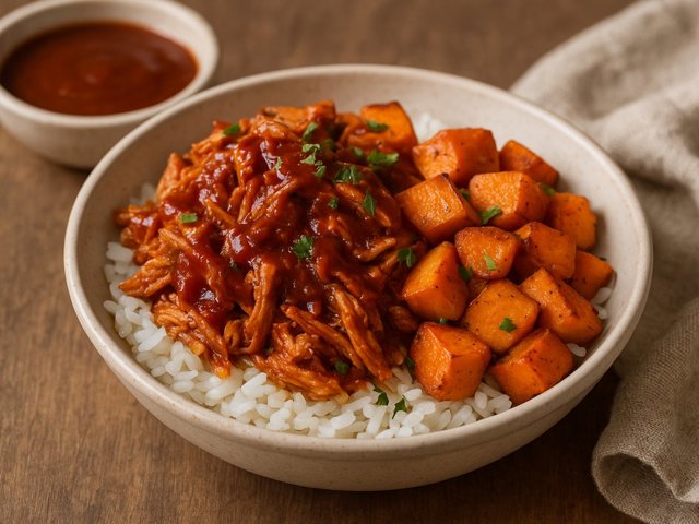 BBQ Chicken Sweet Potato Bowls - BBQ Sauce