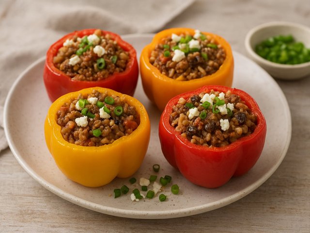 Beef & Rice Stuffed Peppers