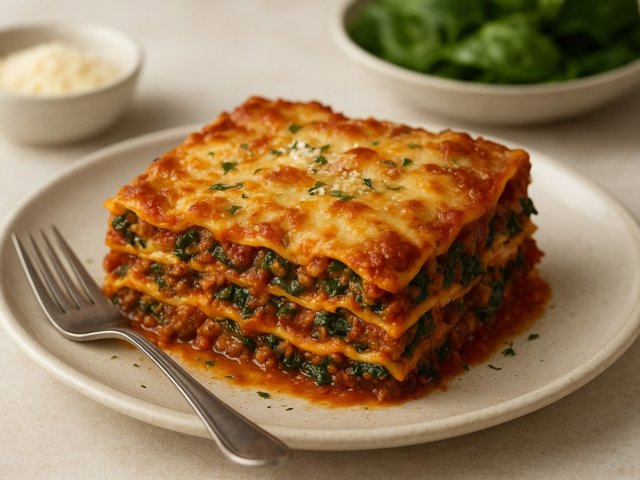 Beef & Spinach Lasagna