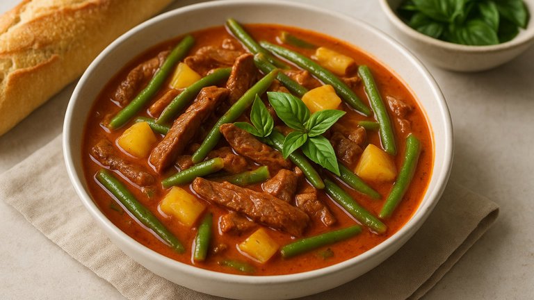 BEEF, GREEN BEAN, AND PINEAPPLE RED CURRY