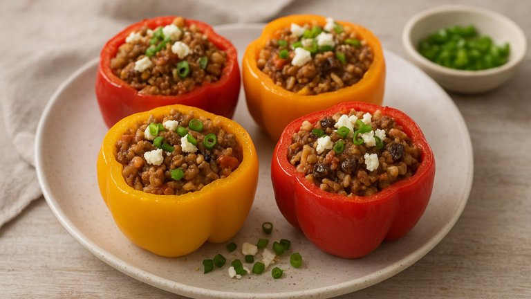 Beef & Rice Stuffed Peppers