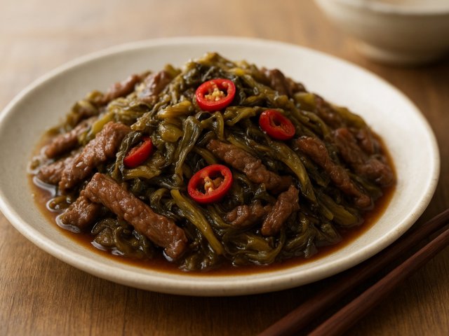 Beef With Pickled Chinese Mustard Greens