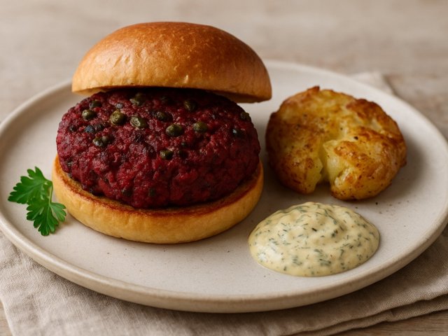 Beet And Caper Burgers
