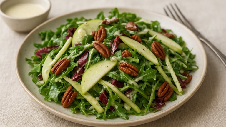 Bitter Greens With Apples And Pecans