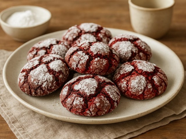 Black & Red Crinkle Cookies