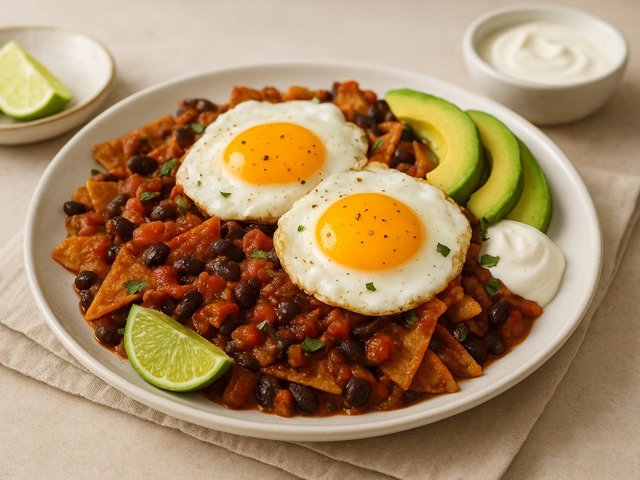 Black Bean Chilaquiles: With Eggs