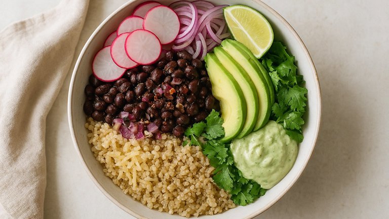 Black Bean & Parsnip Taco Bowl With Avocado-Herb Dressing