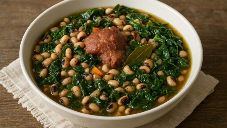 Black-Eyed Peas And Greens