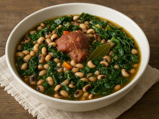 Black-Eyed Peas And Greens