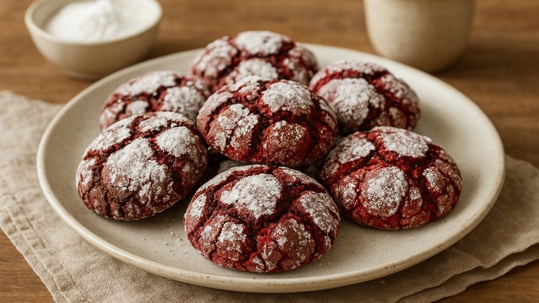 Black & Red Crinkle Cookies