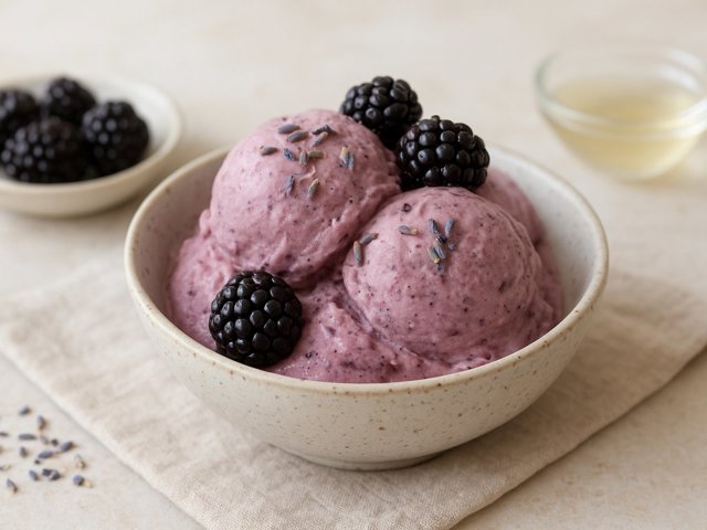 Blackberry-Lavender Ice Cream