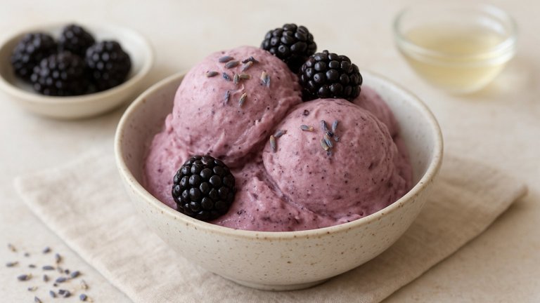 Blackberry-Lavender Ice Cream
