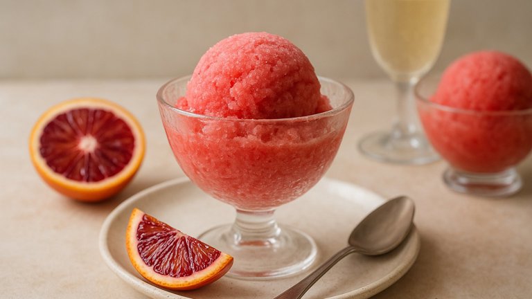 BLOOD ORANGE MIMOSA SORBET