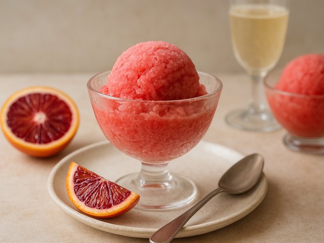 BLOOD ORANGE MIMOSA SORBET