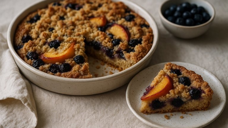 Blueberry And Peach Buckle