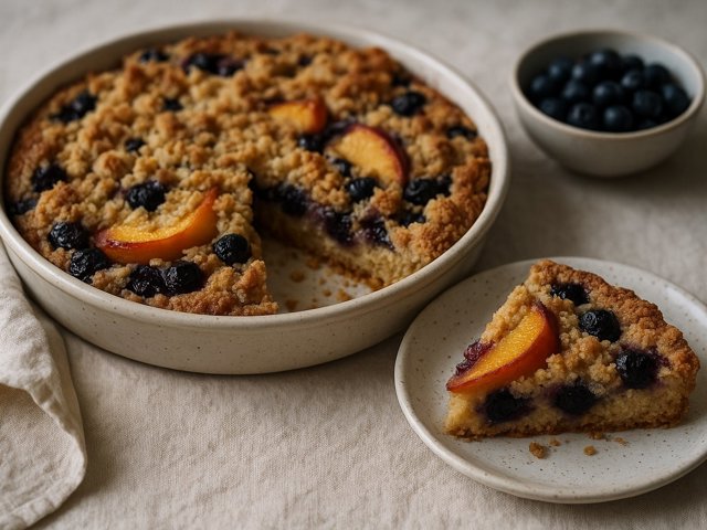 Blueberry And Peach Buckle