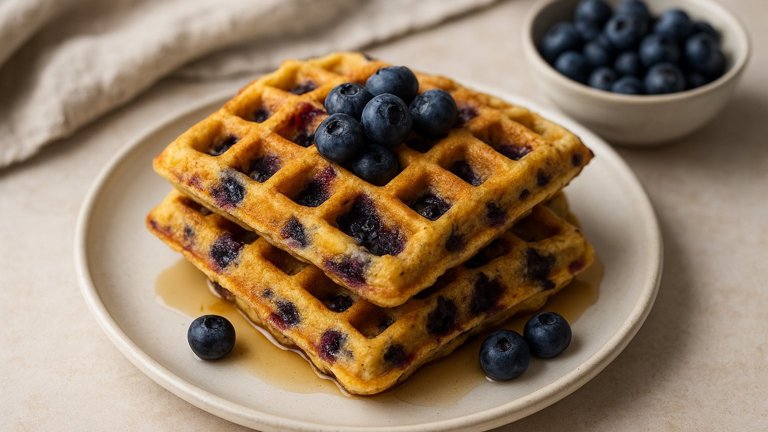 Blueberry Cornbread Waffles