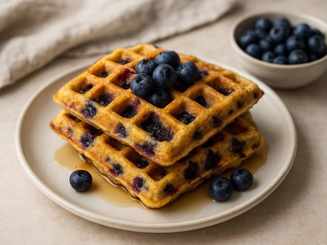 Blueberry Cornbread Waffles