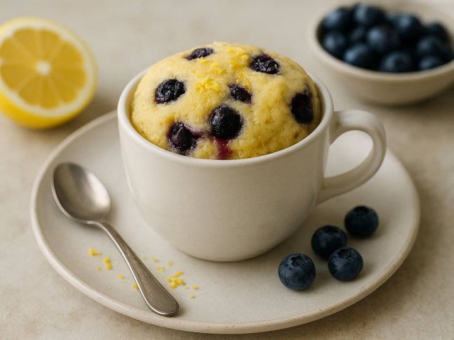 Blueberry-Lemon Mug Cake