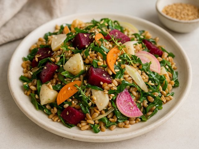 Bluebird Grain Farms Farro & Collard Green Salad