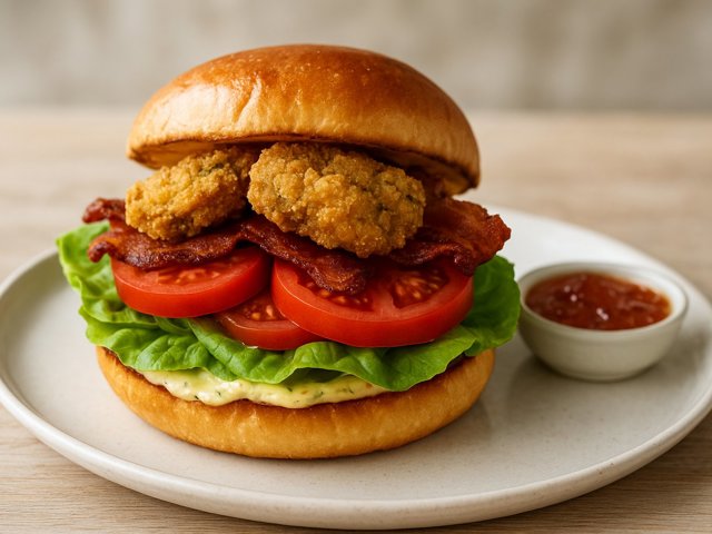 B.o.l.t. (Bacon, Fried Oysters, Lettuce & Tomato)
