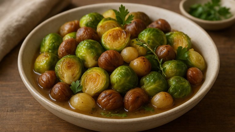 Braised Brussels Sprouts With Chestnuts
