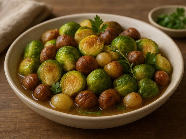 Braised Brussels Sprouts With Chestnuts