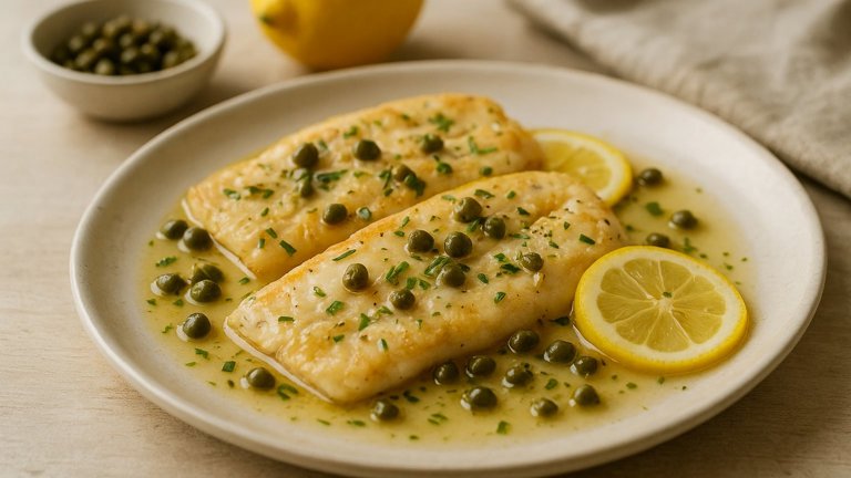 Braised Fish Fillets With Lemon And Capers