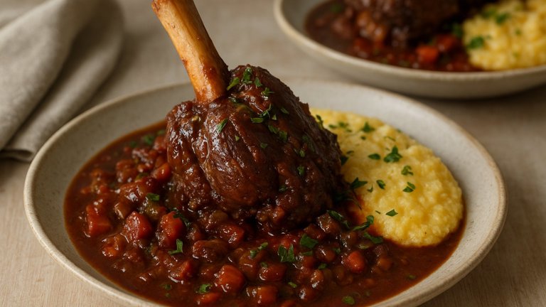 Braised LAMB Shanks IN RED WINE Sauce