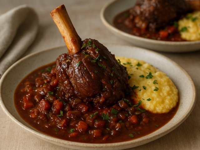 Braised LAMB Shanks IN RED WINE Sauce