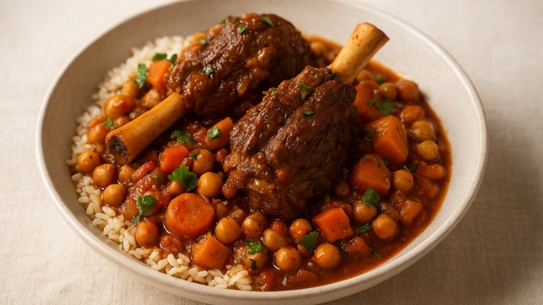 Braised Lamb Shanks With Chickpeas
